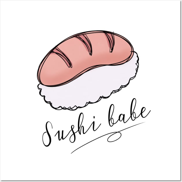 Sushi Babe / Yummy Sushi Wall Art by nathalieaynie